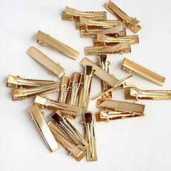 32mm Gold Alligator Hair Clips with Teeth