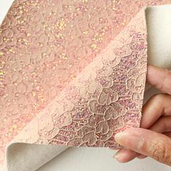 Petal Peach Lace Glitter Sheet