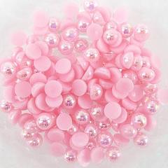 6mm Light Pink Pearl Flatback Bead