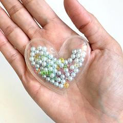 Heart Baby Blue Pearl & Crystal Plastic Shakers