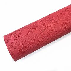 Red Vintage Lace Embossed Sheet