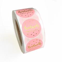 Handmade with Love Pink Stickers