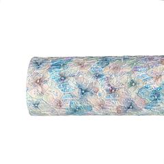 Minty Blue Florals Lace Glitter Sheet