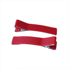 10x 47mm Lined Double Prong Alligator Clips - Poppy Red