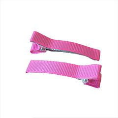 10x 47mm Lined Double Prong Alligator Clips - Geranium Pink
