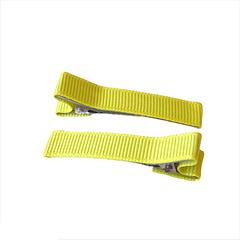 10x 47mm Lined Double Prong Alligator Clips - Daffodil Yellow