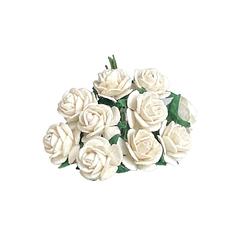Ivory Mulberry Paper Flowers Open Roses