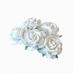 Ivory Mulberry Paper Flowers Wild Roses 4cm