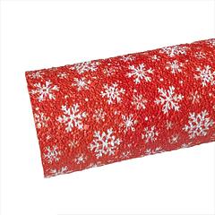Red with Snowflakes Chunky Glitter Sheet