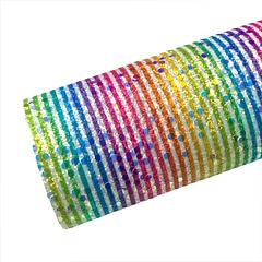 Bright Rainbow Stripes Chunky Glitter Sheet