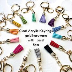 Acrylic Keyrings with Tassel 5cm