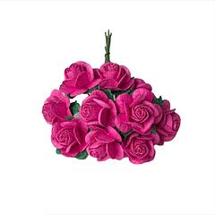 Hot Pink Mulberry Paper Flowers Open Roses