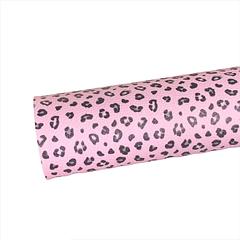 Pink Leopard Litchi Faux Leather