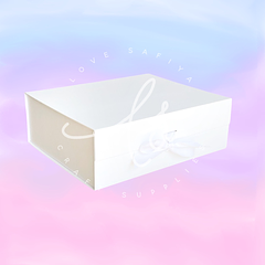 White Magnetic Box with Ribbon - Large
