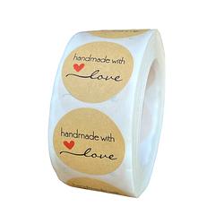 Handmade with Love Stickers Kraft Paper
